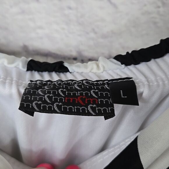 Moa Moa NWT Black White Chevron Strapless High Low Dress Party Semi-Formal Women - Picture 5 of 8